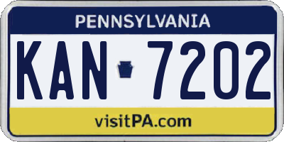 PA license plate KAN7202
