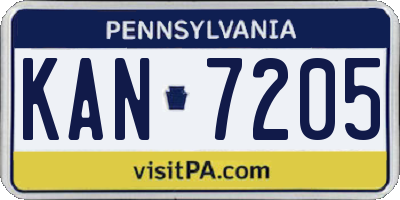 PA license plate KAN7205