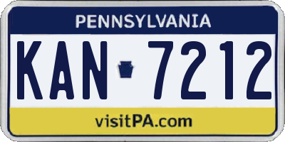 PA license plate KAN7212