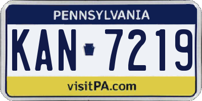 PA license plate KAN7219
