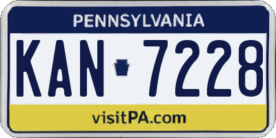 PA license plate KAN7228