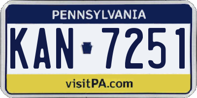 PA license plate KAN7251