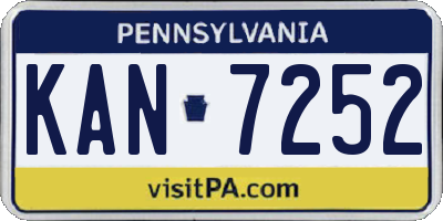 PA license plate KAN7252