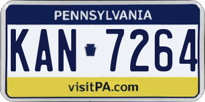 PA license plate KAN7264
