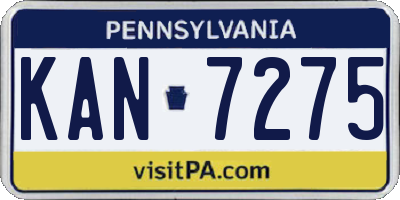 PA license plate KAN7275