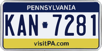 PA license plate KAN7281