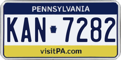 PA license plate KAN7282
