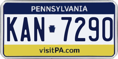 PA license plate KAN7290