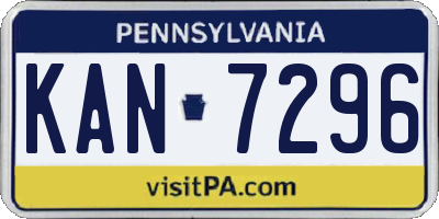 PA license plate KAN7296