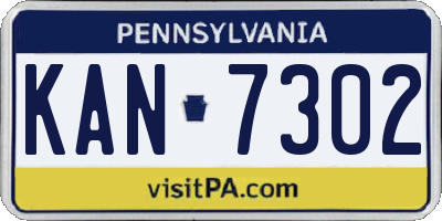 PA license plate KAN7302