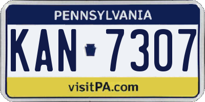PA license plate KAN7307