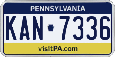 PA license plate KAN7336