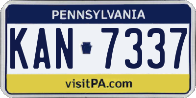 PA license plate KAN7337