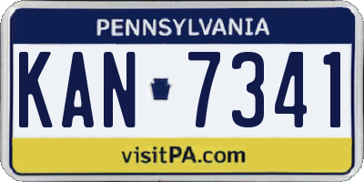 PA license plate KAN7341
