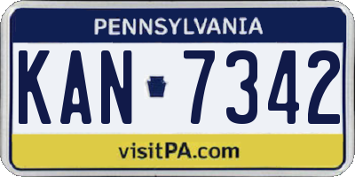 PA license plate KAN7342