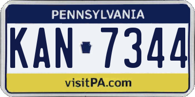 PA license plate KAN7344