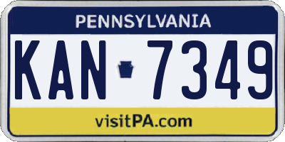 PA license plate KAN7349