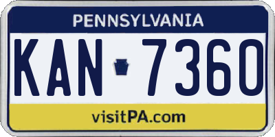 PA license plate KAN7360