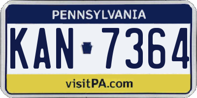 PA license plate KAN7364