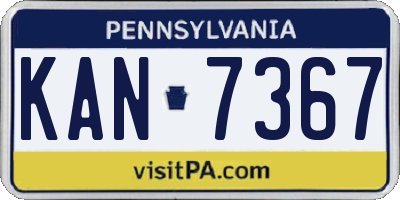 PA license plate KAN7367