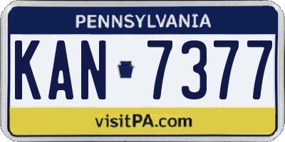 PA license plate KAN7377