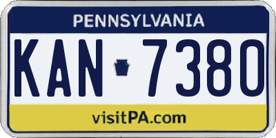 PA license plate KAN7380