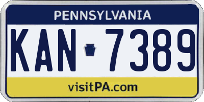 PA license plate KAN7389