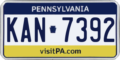 PA license plate KAN7392