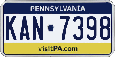 PA license plate KAN7398