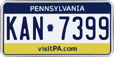PA license plate KAN7399