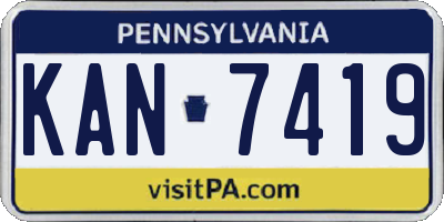 PA license plate KAN7419