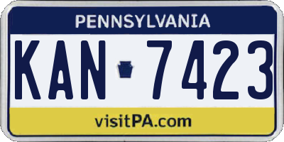 PA license plate KAN7423