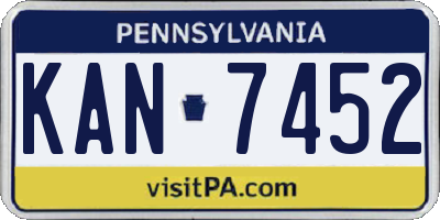 PA license plate KAN7452