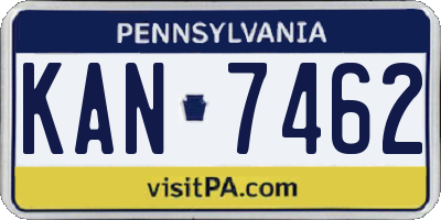 PA license plate KAN7462