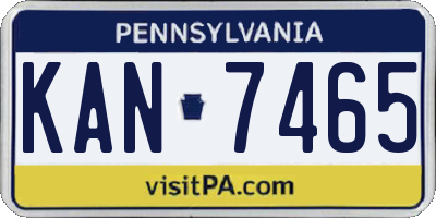 PA license plate KAN7465