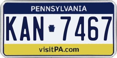 PA license plate KAN7467