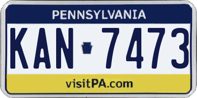 PA license plate KAN7473