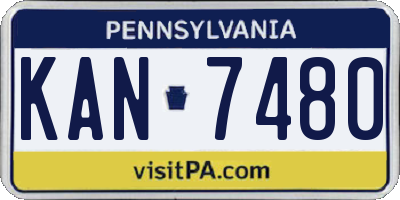 PA license plate KAN7480