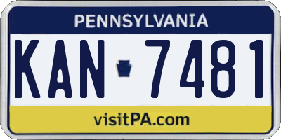 PA license plate KAN7481