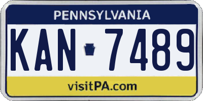 PA license plate KAN7489
