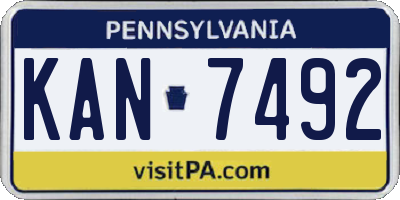PA license plate KAN7492