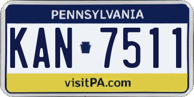 PA license plate KAN7511