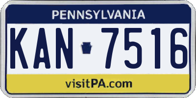 PA license plate KAN7516