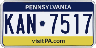 PA license plate KAN7517
