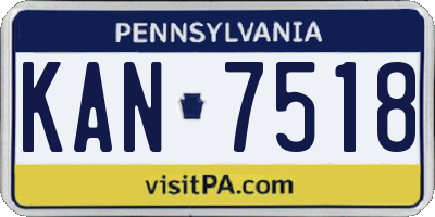 PA license plate KAN7518