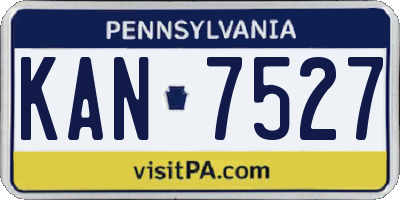 PA license plate KAN7527