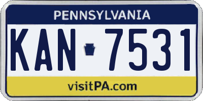 PA license plate KAN7531