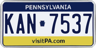 PA license plate KAN7537