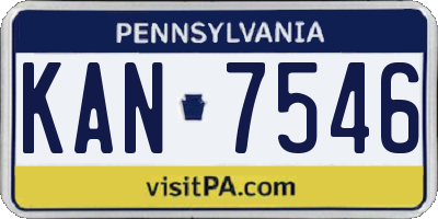 PA license plate KAN7546