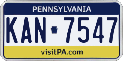 PA license plate KAN7547